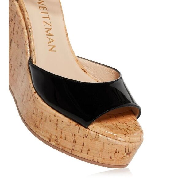Stuart Weitzman Palmina Platform Wedge Sandals, Black, NWT, Size 37.5/7 - Picture 6 of 12